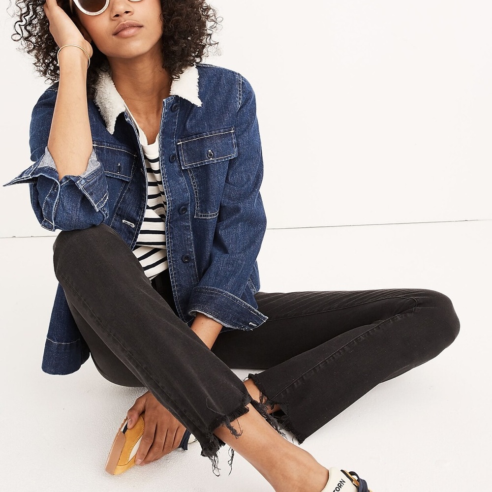 Madewell Cali Demi-Boot Jeans in Berkeley Black: Chewed-Hem Edition | Sz 27